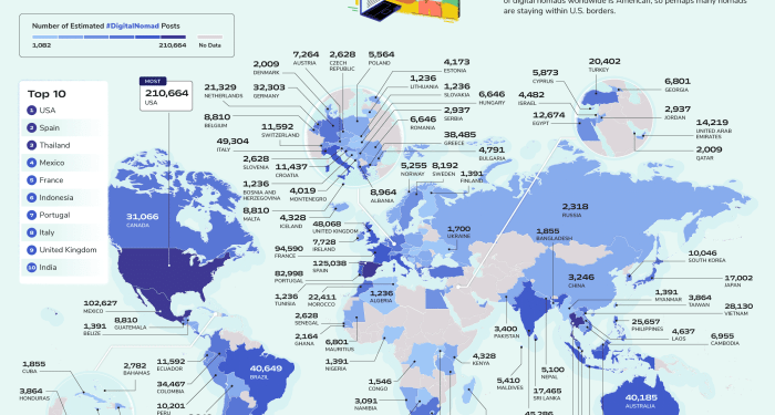 Instagram Data Reveals Global Distribution Of Digital Nomads In 2023